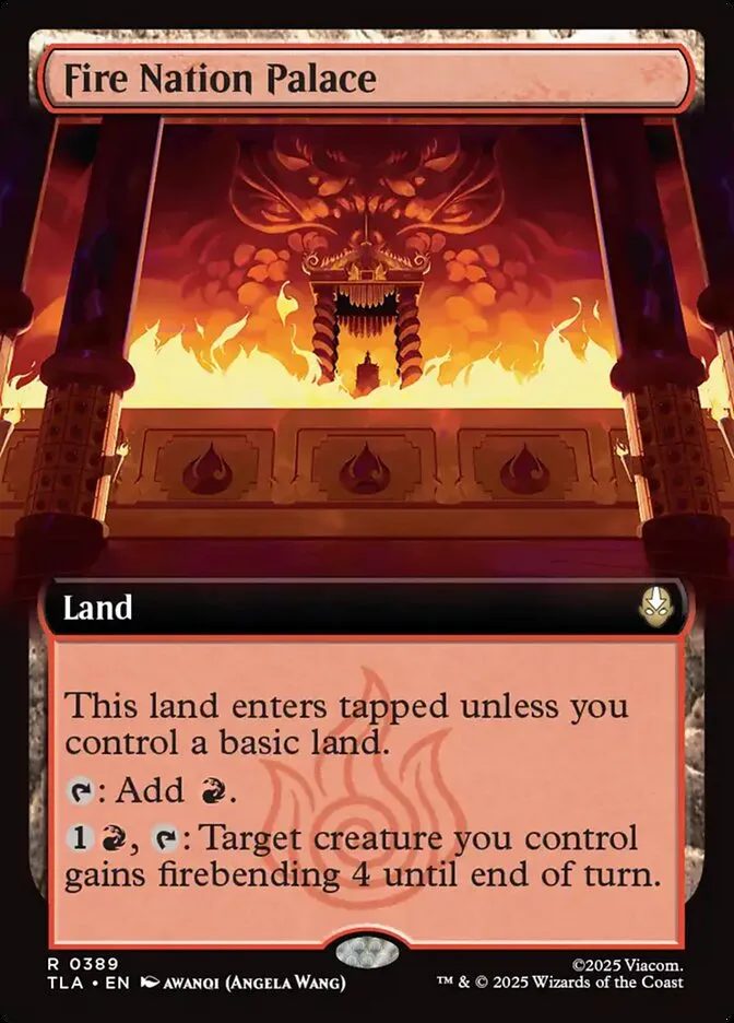 2025 Avatar: The Last Airbender Fire Nation Palace rare #389 rare card image