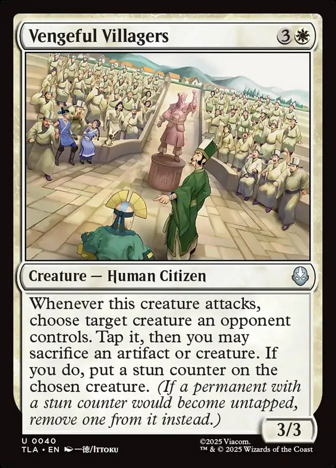 2025 Avatar: The Last Airbender Vengeful Villagers [Foil] uncommon #40 uncommon card image