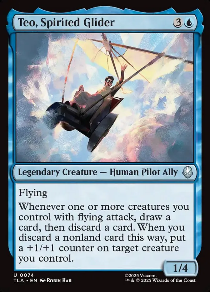 2025 Avatar: The Last Airbender Teo, Spirited Glider [Foil] uncommon #74 uncommon card image