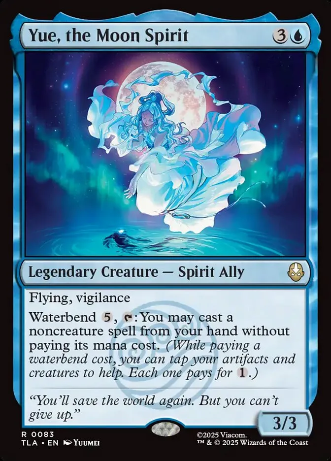 2025 Avatar: The Last Airbender Yue, the Moon Spirit rare #83 rare card image