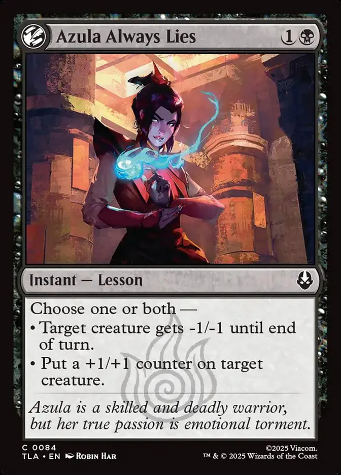 2025 Avatar: The Last Airbender Azula Always Lies #84 common card image