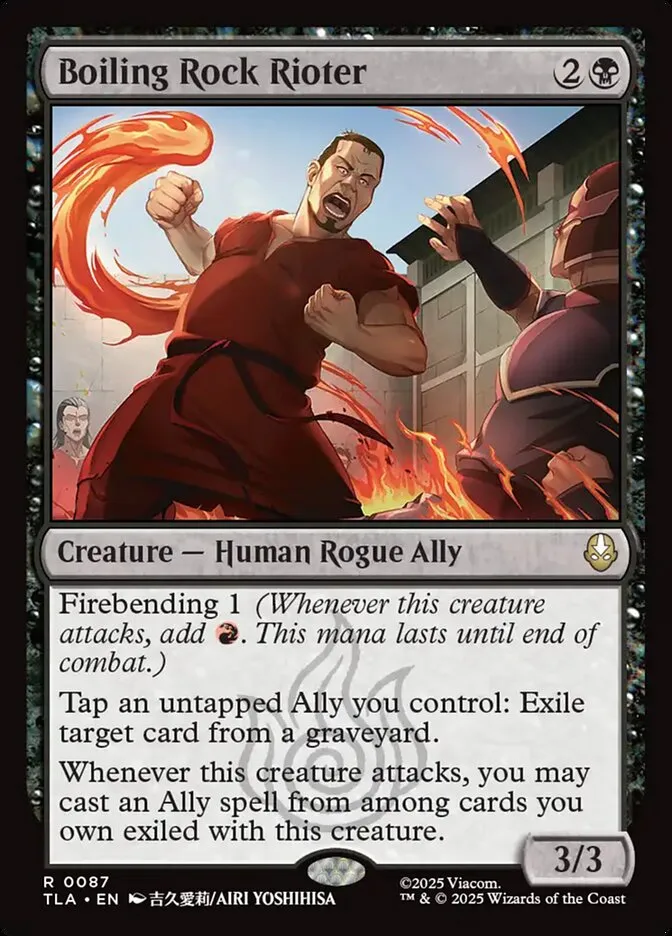 2025 Avatar: The Last Airbender Boiling Rock Rioter rare #87 rare card image