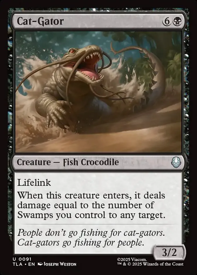 2025 Avatar: The Last Airbender Cat-Gator #91 uncommon card image