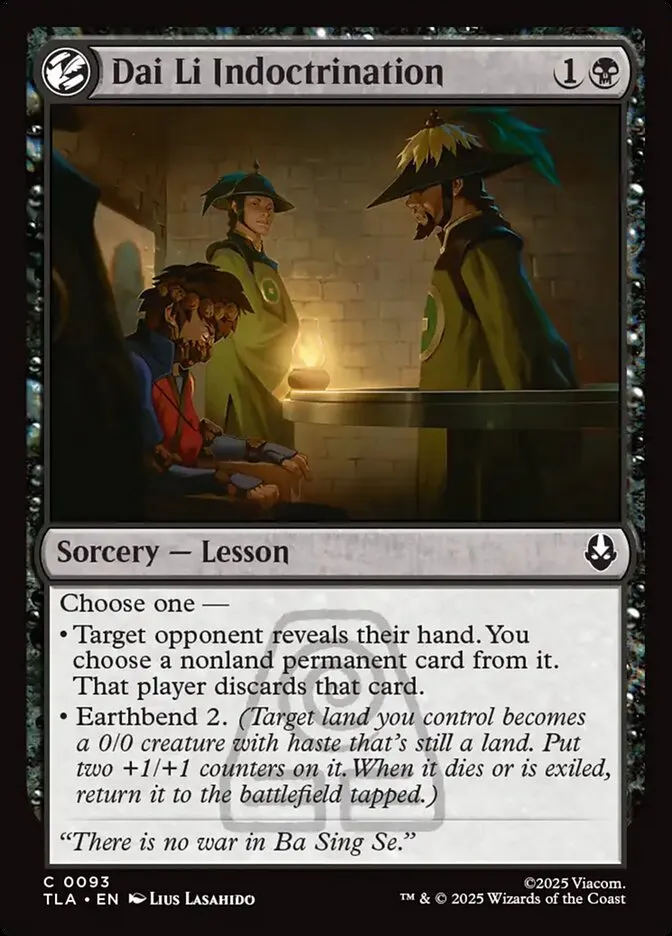 2025 Avatar: The Last Airbender Dai Li Indoctrination #93 common card image