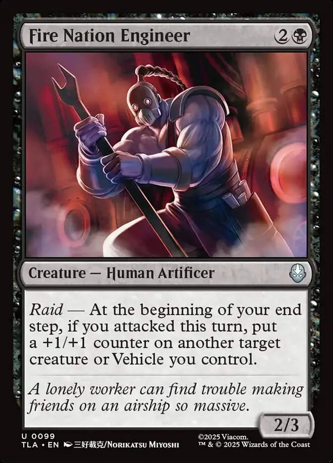2025 Avatar: The Last Airbender Fire Nation Engineer #99 uncommon card image