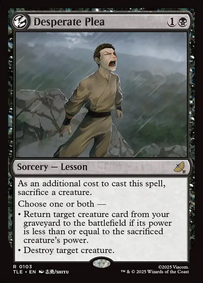 2025 Avatar: The Last Airbender Eternal Desperate Plea #103 rare card image