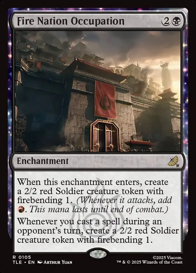 2025 Avatar: The Last Airbender Eternal Fire Nation Occupation #105 rare card image