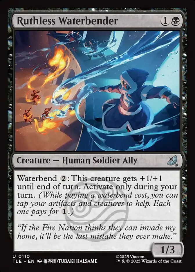2025 Avatar: The Last Airbender Eternal Ruthless Waterbender #110 uncommon card image