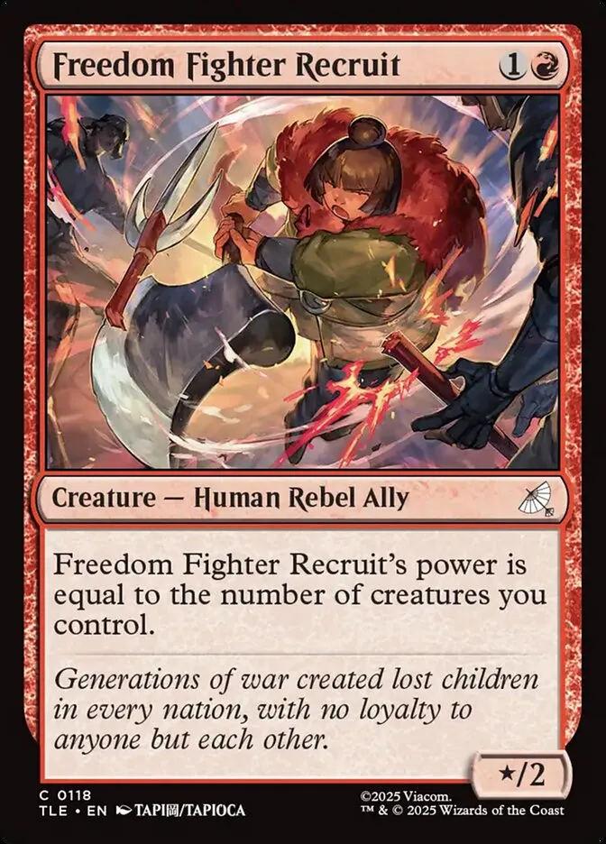 2025 Avatar: The Last Airbender Eternal Freedom Fighter Recruit #118 common card image