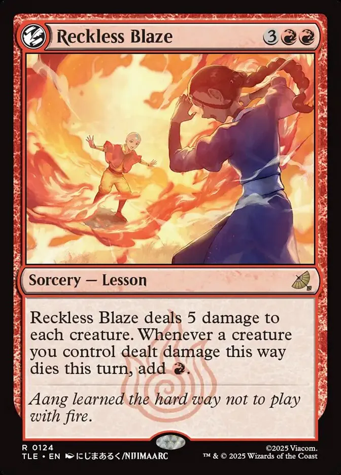 2025 Avatar: The Last Airbender Eternal Reckless Blaze #124 rare card image