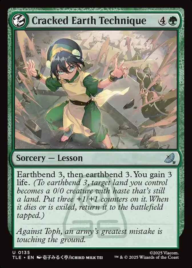 2025 Avatar: The Last Airbender Eternal Cracked Earth Technique #135 uncommon card image