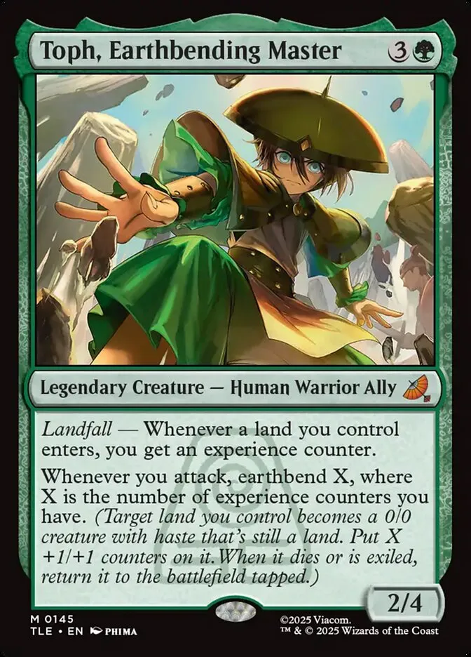2025 Avatar: The Last Airbender Eternal Toph, Earthbending Master #145 mythic card image