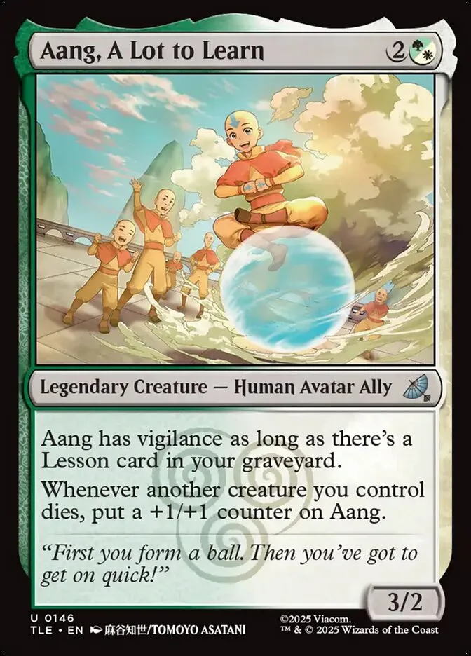 2025 Avatar: The Last Airbender Eternal Aang, A Lot to Learn #146 uncommon card image