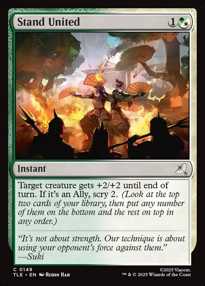 2025 Avatar: The Last Airbender Eternal Stand United #149 common card image