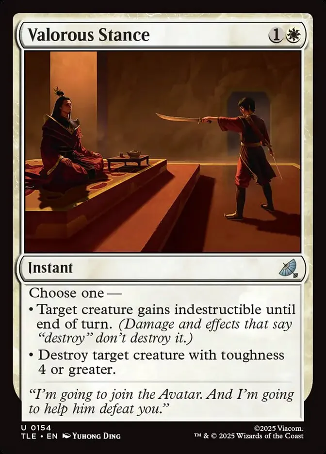 2025 Avatar: The Last Airbender Eternal Valorous Stance #154 uncommon card image