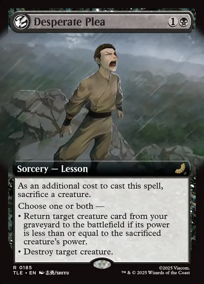 2025 Avatar: The Last Airbender Eternal Desperate Plea #185 rare card image