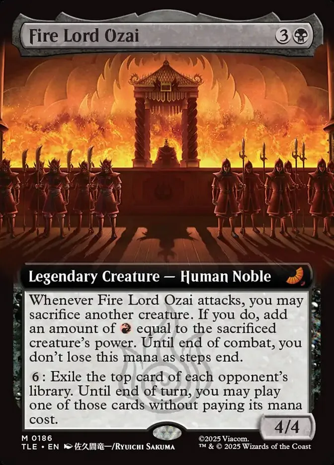 2025 Avatar: The Last Airbender Eternal Fire Lord Ozai #186 mythic card image