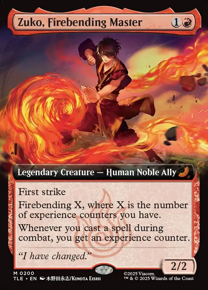2025 Avatar: The Last Airbender Eternal Zuko, Firebending Master #200 mythic card image