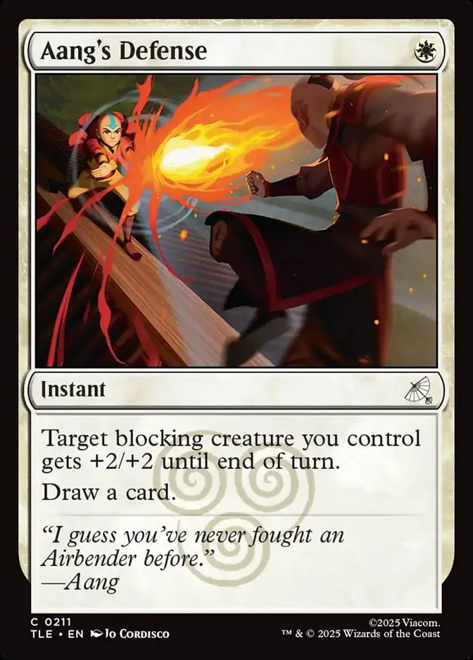 2025 Avatar: The Last Airbender Eternal Aang's Defense #211 common card image