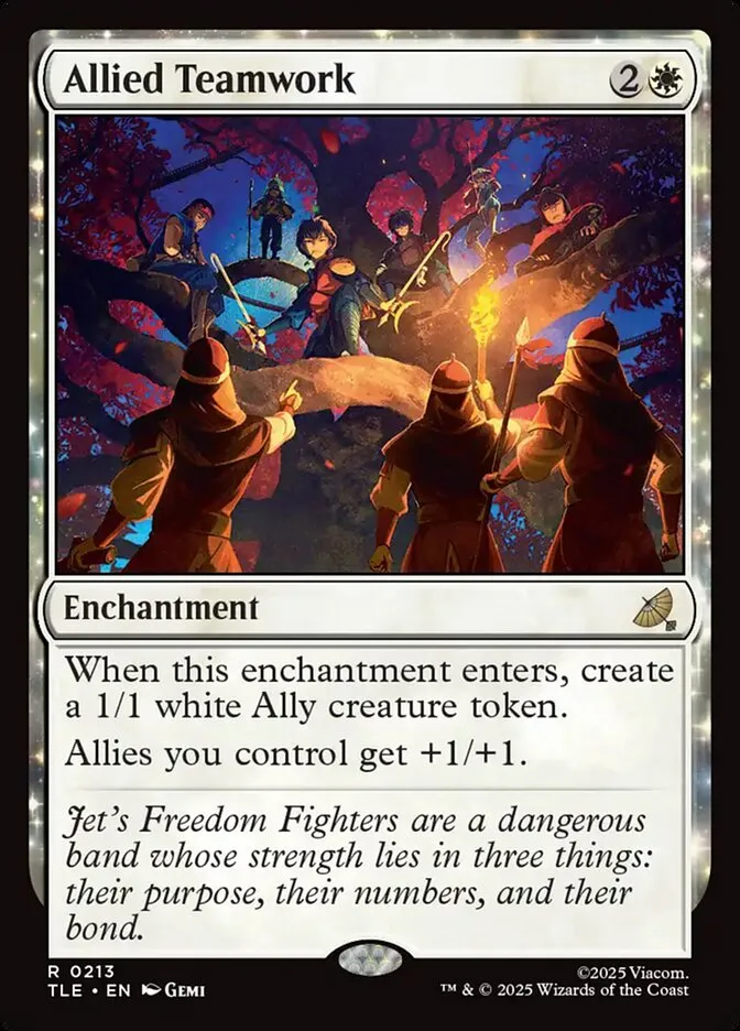 2025 Avatar: The Last Airbender Eternal Allied Teamwork #213 rare card image
