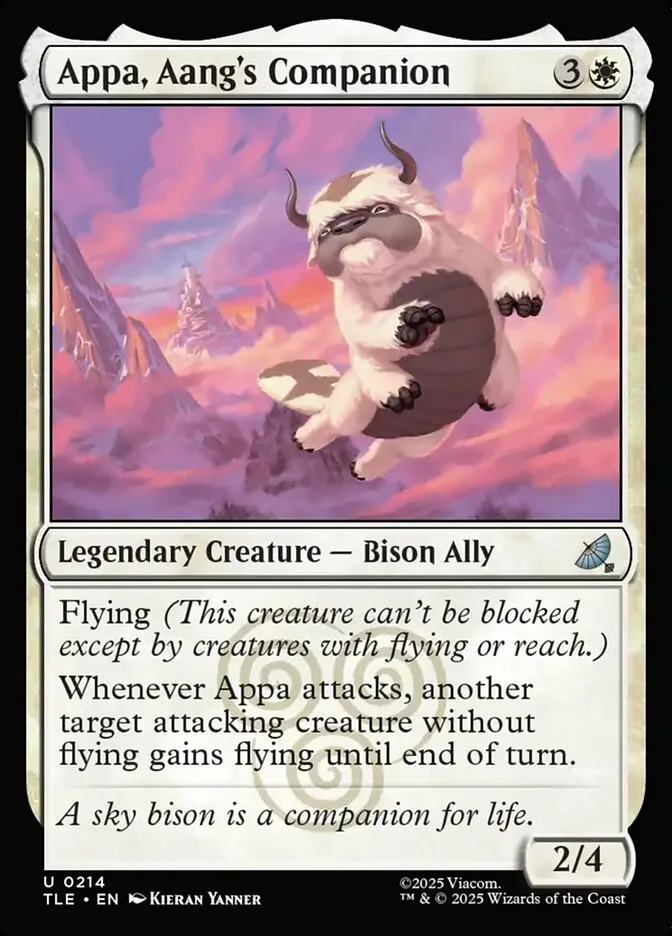 2025 Avatar: The Last Airbender Eternal Appa, Aang's Companion #214 uncommon card image