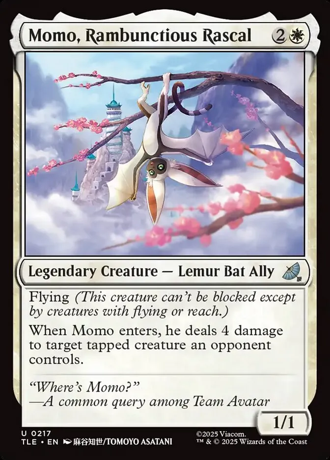 2025 Avatar: The Last Airbender Eternal Momo, Rambunctious Rascal #217 uncommon card image