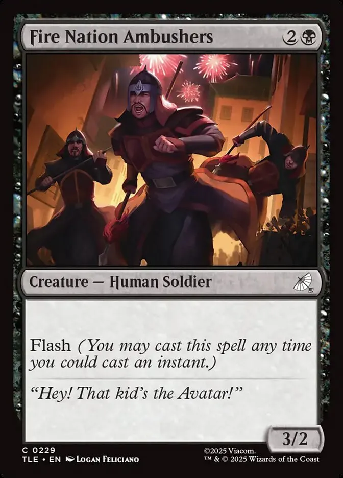 2025 Avatar: The Last Airbender Eternal Fire Nation Ambushers #229 common card image