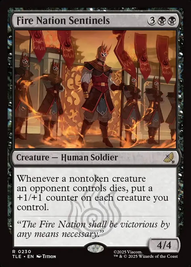 2025 Avatar: The Last Airbender Eternal Fire Nation Sentinels #230 rare card image