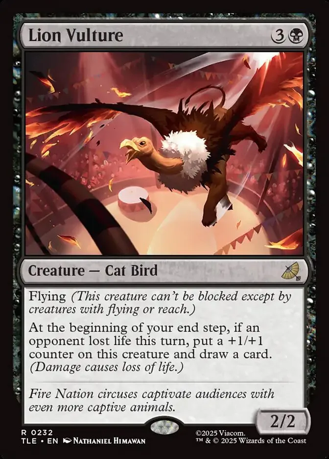 2025 Avatar: The Last Airbender Eternal Lion Vulture #232 rare card image