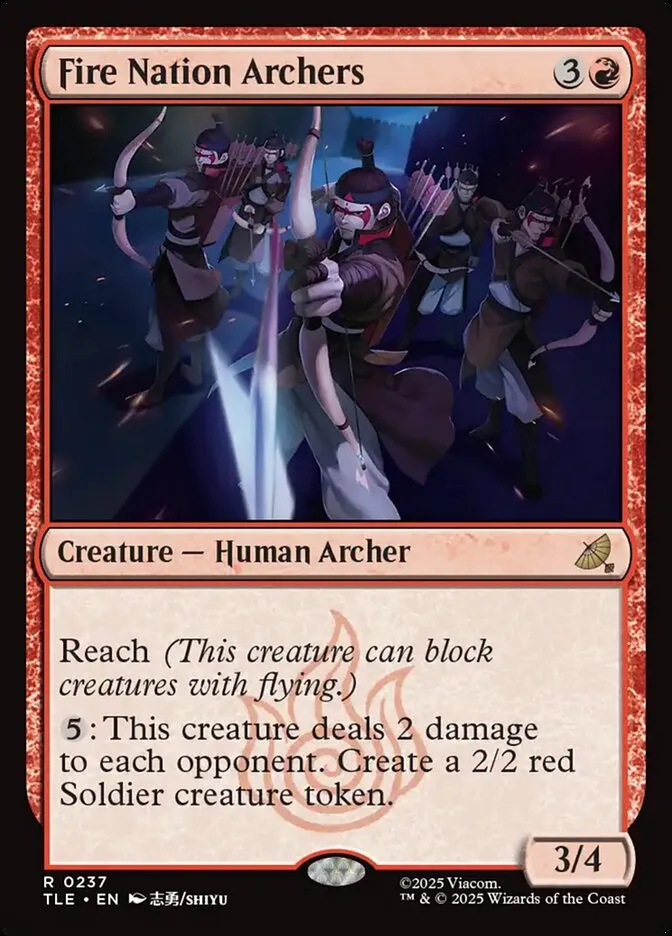 2025 Avatar: The Last Airbender Eternal Fire Nation Archers #237 rare card image
