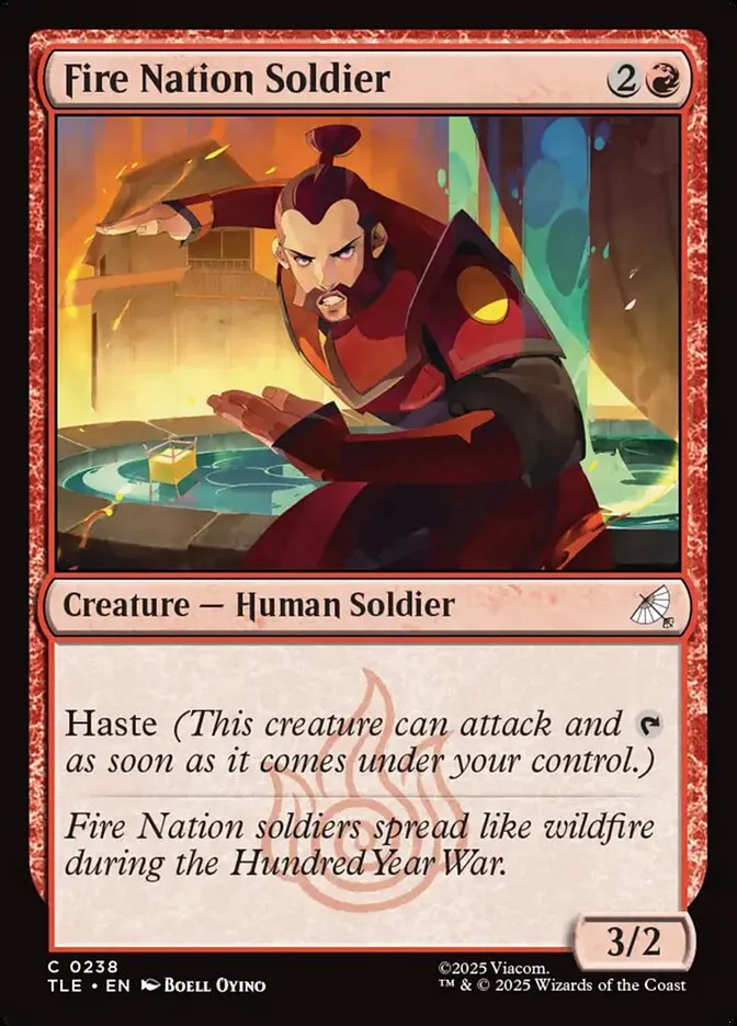 2025 Avatar: The Last Airbender Eternal Fire Nation Soldier #238 common card image