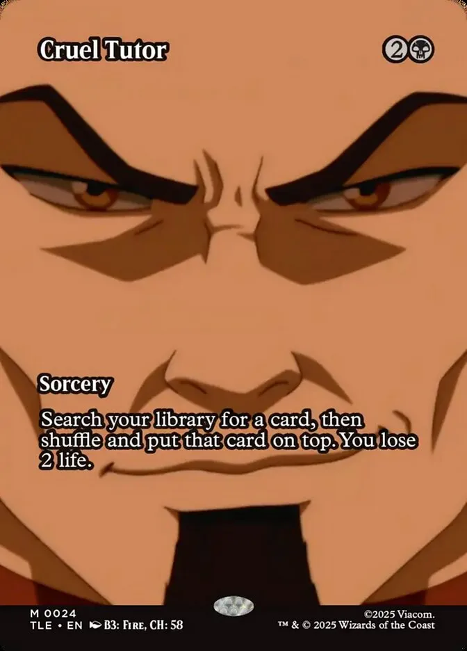 2025 Avatar: The Last Airbender Eternal Cruel Tutor #24 mythic card image