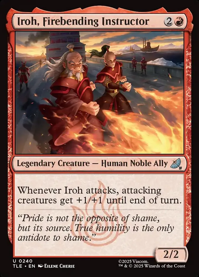 2025 Avatar: The Last Airbender Eternal Iroh, Firebending Instructor #240 uncommon card image