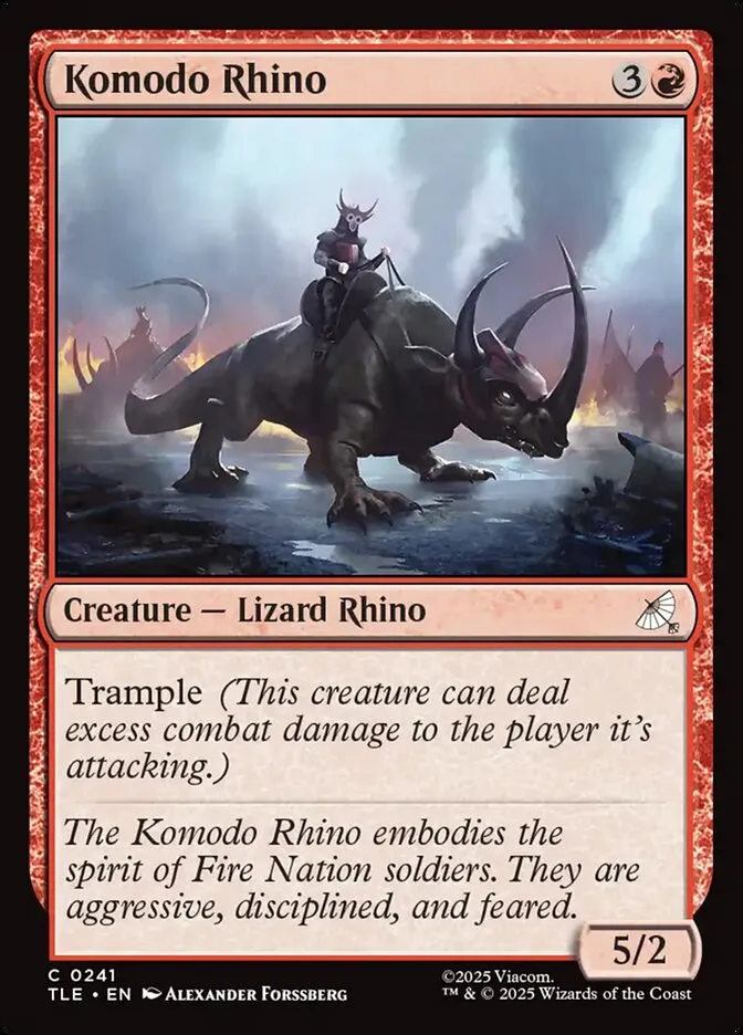2025 Avatar: The Last Airbender Eternal Komodo Rhino #241 common card image