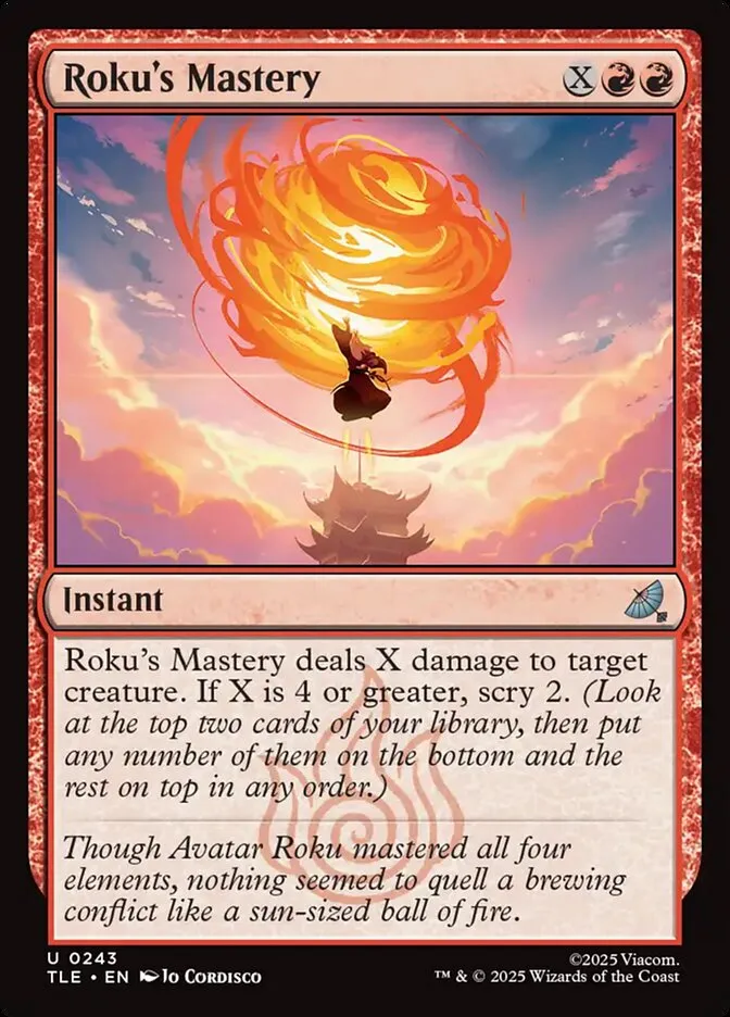 2025 Avatar: The Last Airbender Eternal Roku's Mastery #243 uncommon card image