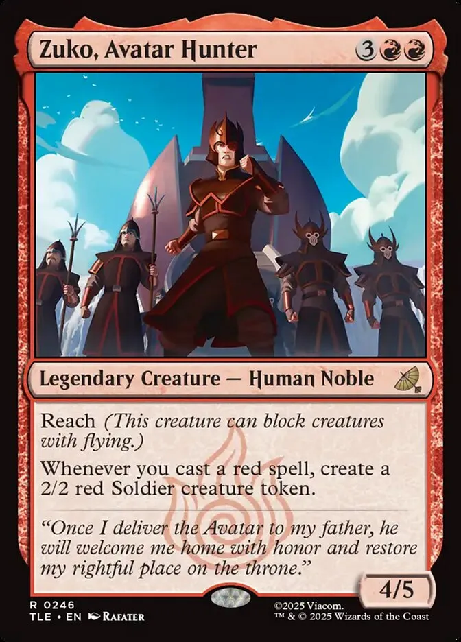 2025 Avatar: The Last Airbender Eternal Zuko, Avatar Hunter #246 rare card image