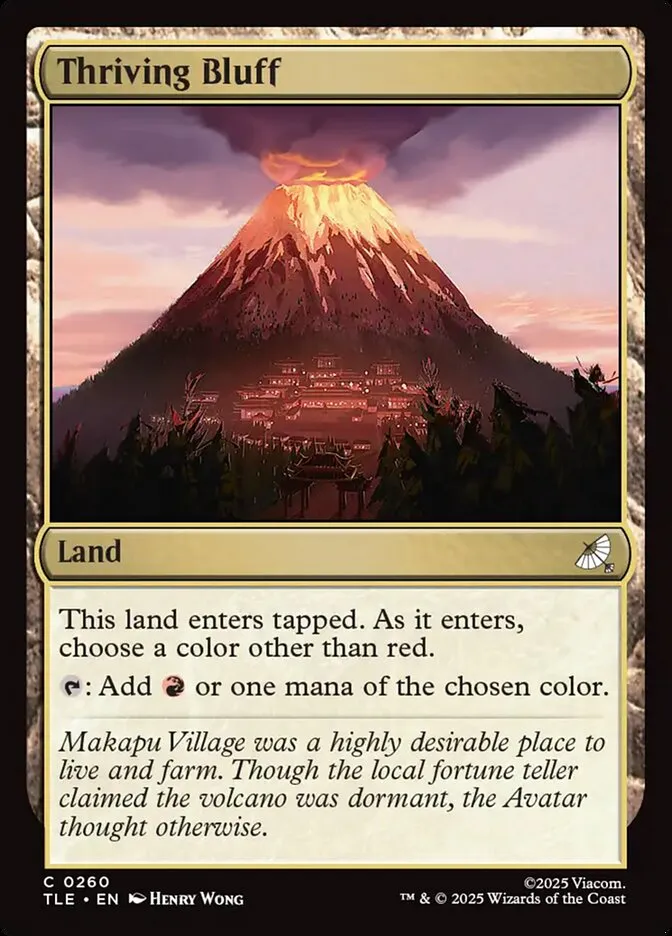 2025 Avatar: The Last Airbender Eternal Thriving Bluff #260 common card image