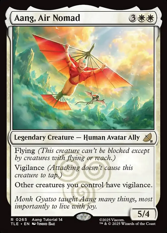 2025 Avatar: The Last Airbender Eternal Aang, Air Nomad #265 rare card image
