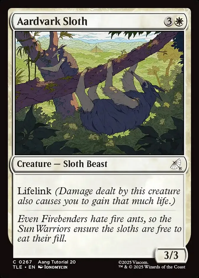 2025 Avatar: The Last Airbender Eternal Aardvark Sloth #267 common card image