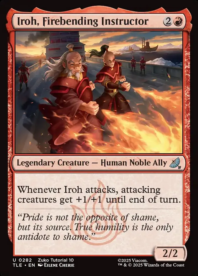 2025 Avatar: The Last Airbender Eternal Iroh, Firebending Instructor #282 uncommon card image