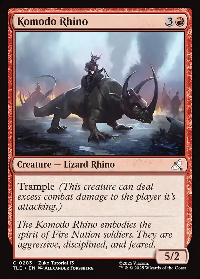 2025 Avatar: The Last Airbender Eternal Komodo Rhino #283 common card image