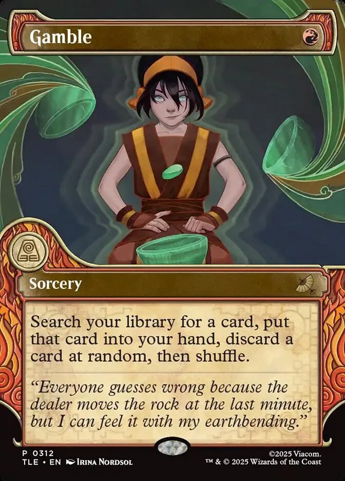 2025 Avatar: The Last Airbender Eternal Gamble #312 rare card image