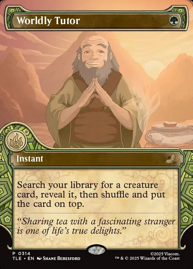 2025 Avatar: The Last Airbender Eternal Worldly Tutor #314 rare card image