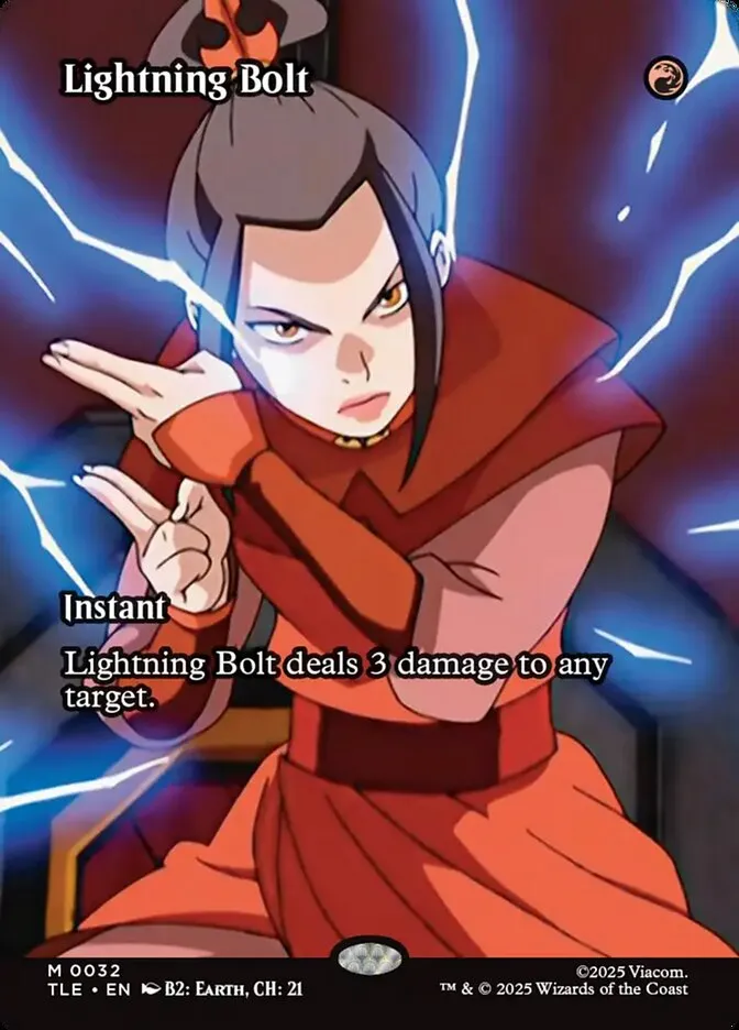 2025 Avatar: The Last Airbender Eternal Lightning Bolt #32 mythic card image