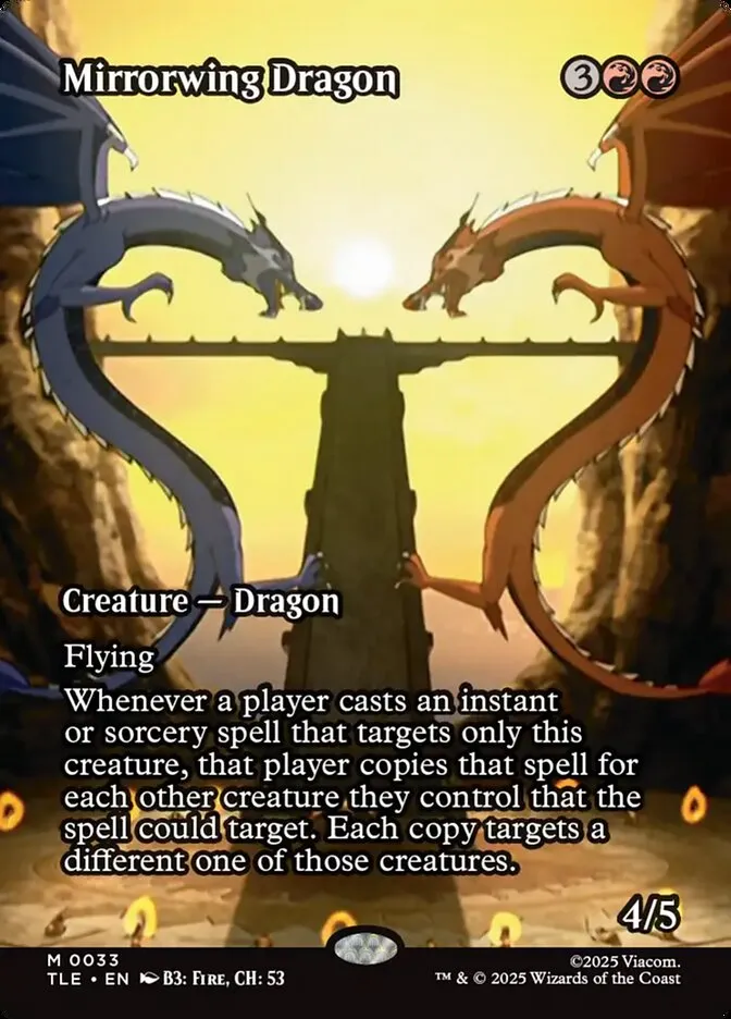 2025 Avatar: The Last Airbender Eternal Mirrorwing Dragon #33 mythic card image