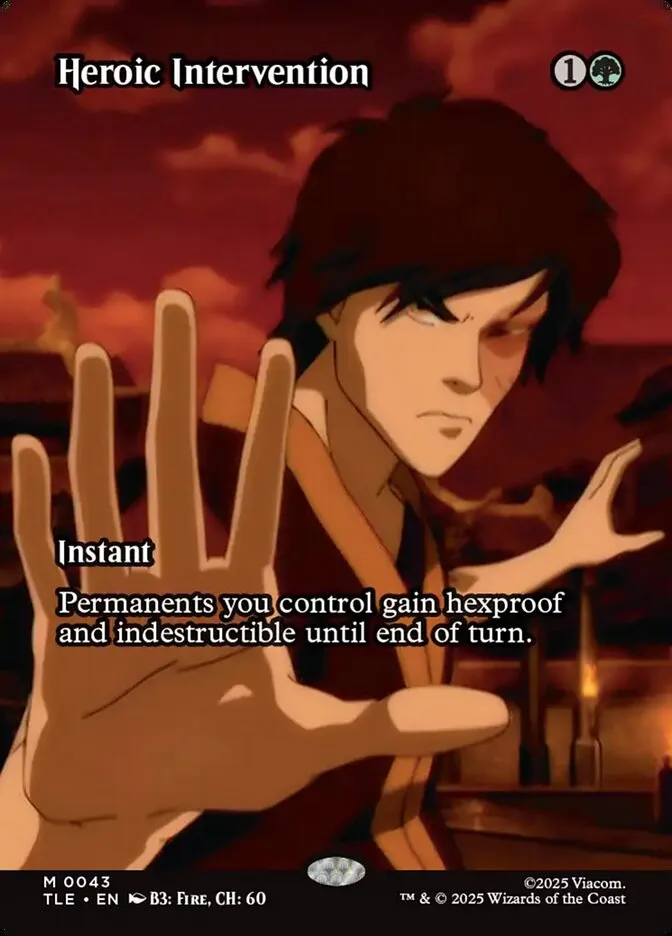 2025 Avatar: The Last Airbender Eternal Heroic Intervention #43 mythic card image