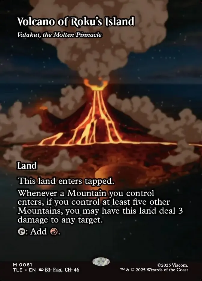 2025 Avatar: The Last Airbender Eternal Valakut, the Molten Pinnacle #61 mythic card image
