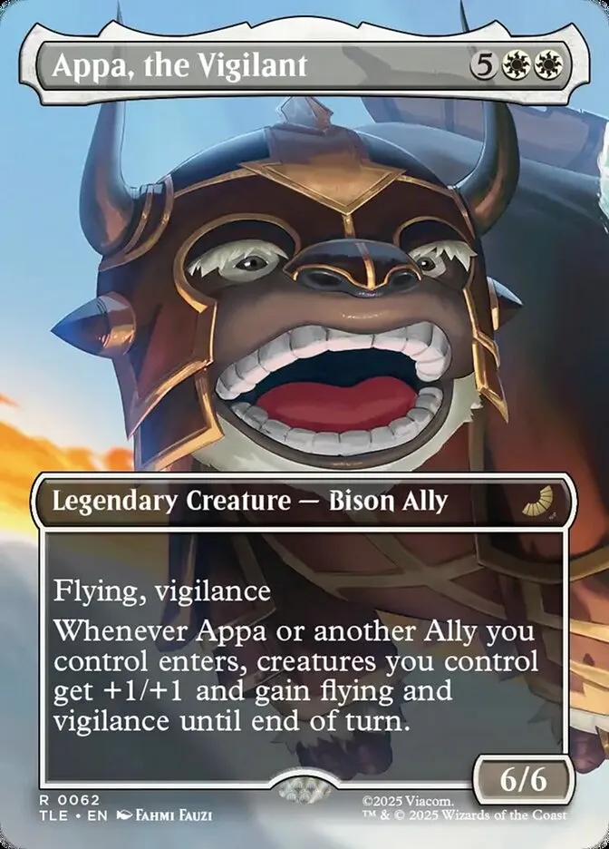 2025 Avatar: The Last Airbender Eternal Appa, the Vigilant #62 rare card image