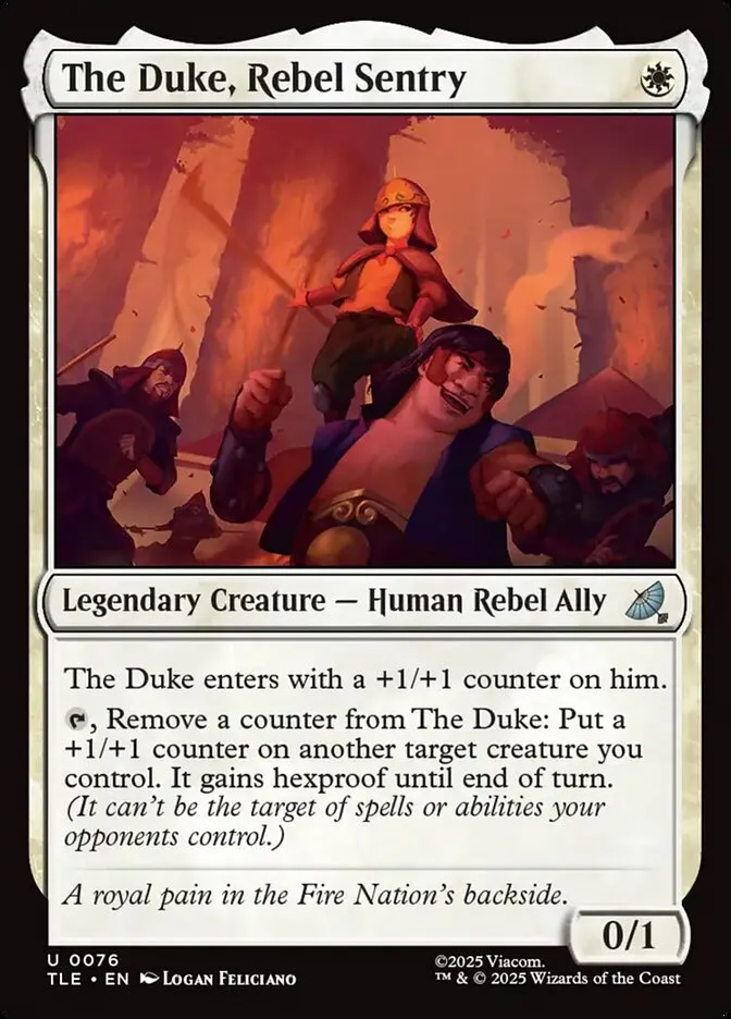 2025 Avatar: The Last Airbender Eternal The Duke, Rebel Sentry #76 uncommon card image