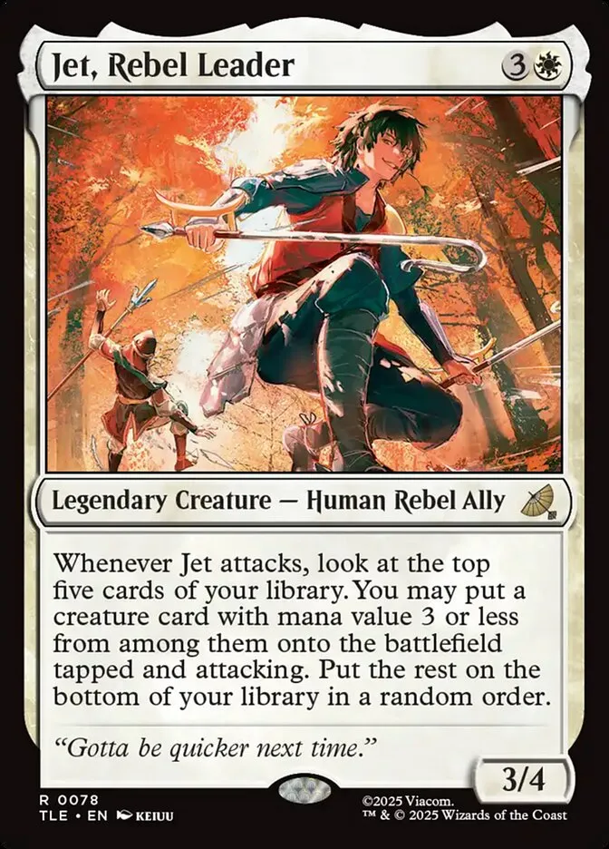 2025 Avatar: The Last Airbender Eternal Jet, Rebel Leader #78 rare card image